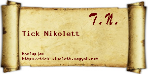 Tick Nikolett névjegykártya