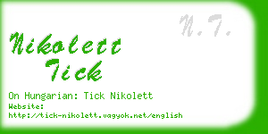 nikolett tick business card